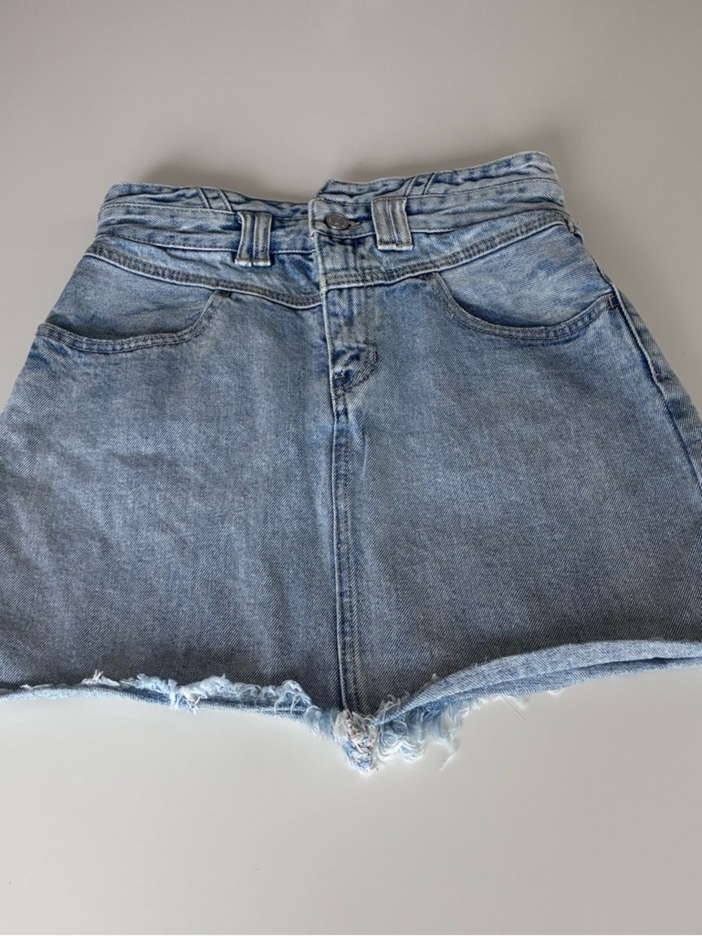KanCan Hallie High-Rise Light Blue Fade Denim Mini Skirt | S - Picture 9 of 13